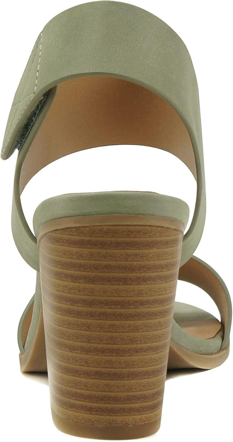 imageSoda WaitA  Women Open Round Toe Chunky Heel Ankle Strap High Heel Dress SandalsDsage Nbpu