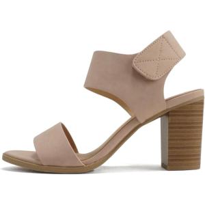 Soda Wait-A ~ Women Open Round Toe Chunky Heel Ankle Strap High Heel Dress Sandals(Dusty Mauve)