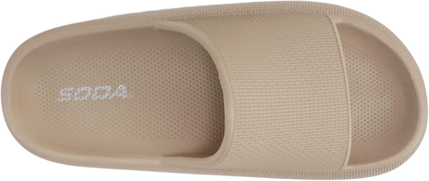 imageSoda MARSHMALLOW  Women Feather Recovery Slide Open Toe Lightweight Comfort Cushion SandalCream Eva
