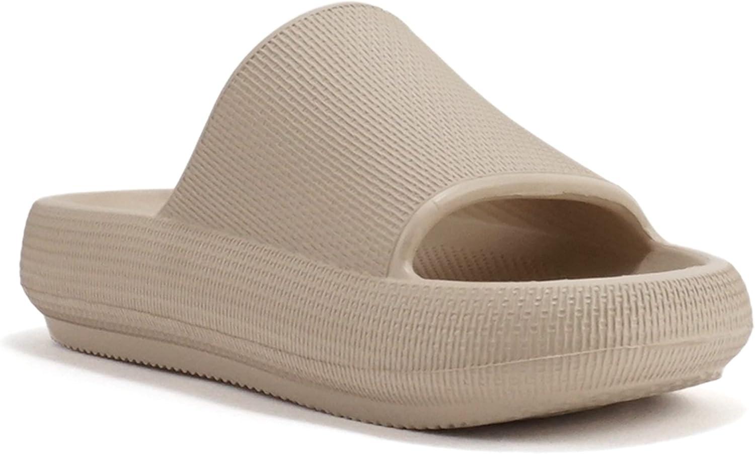 imageSoda MARSHMALLOW  Women Feather Recovery Slide Open Toe Lightweight Comfort Cushion SandalCream Eva