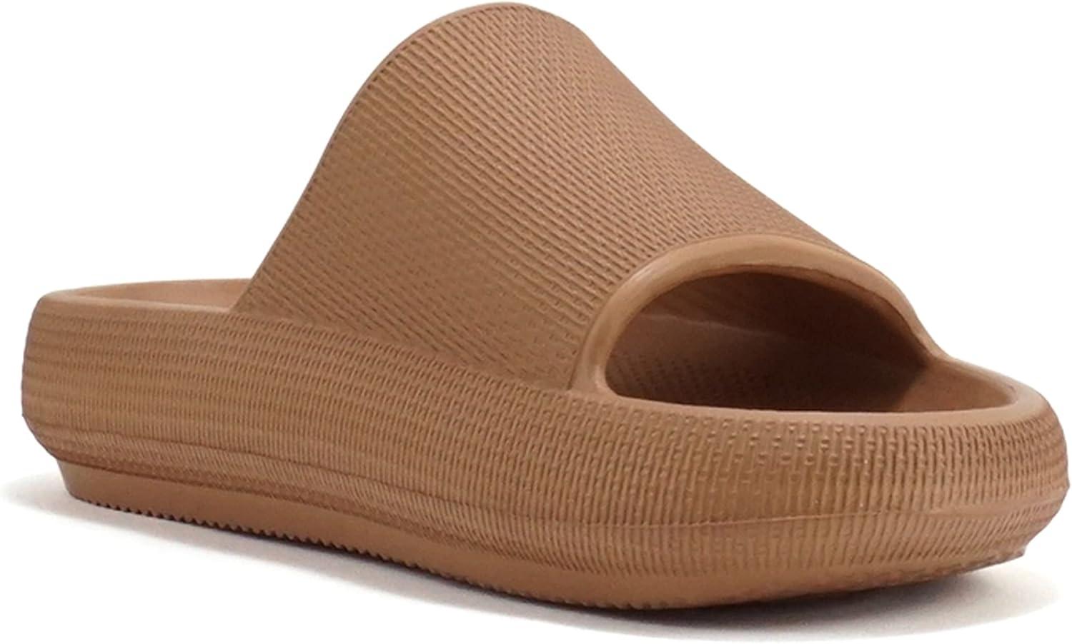 imageSoda MARSHMALLOW  Women Feather Recovery Slide Open Toe Lightweight Comfort Cushion SandalNatural Eva