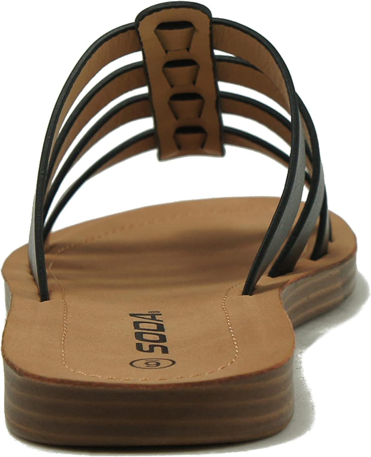 imageSoda RANKING  Women Fashion Comfortable Slide Slip On Flat Gladiator Fisherman Strap Fashion Sandals