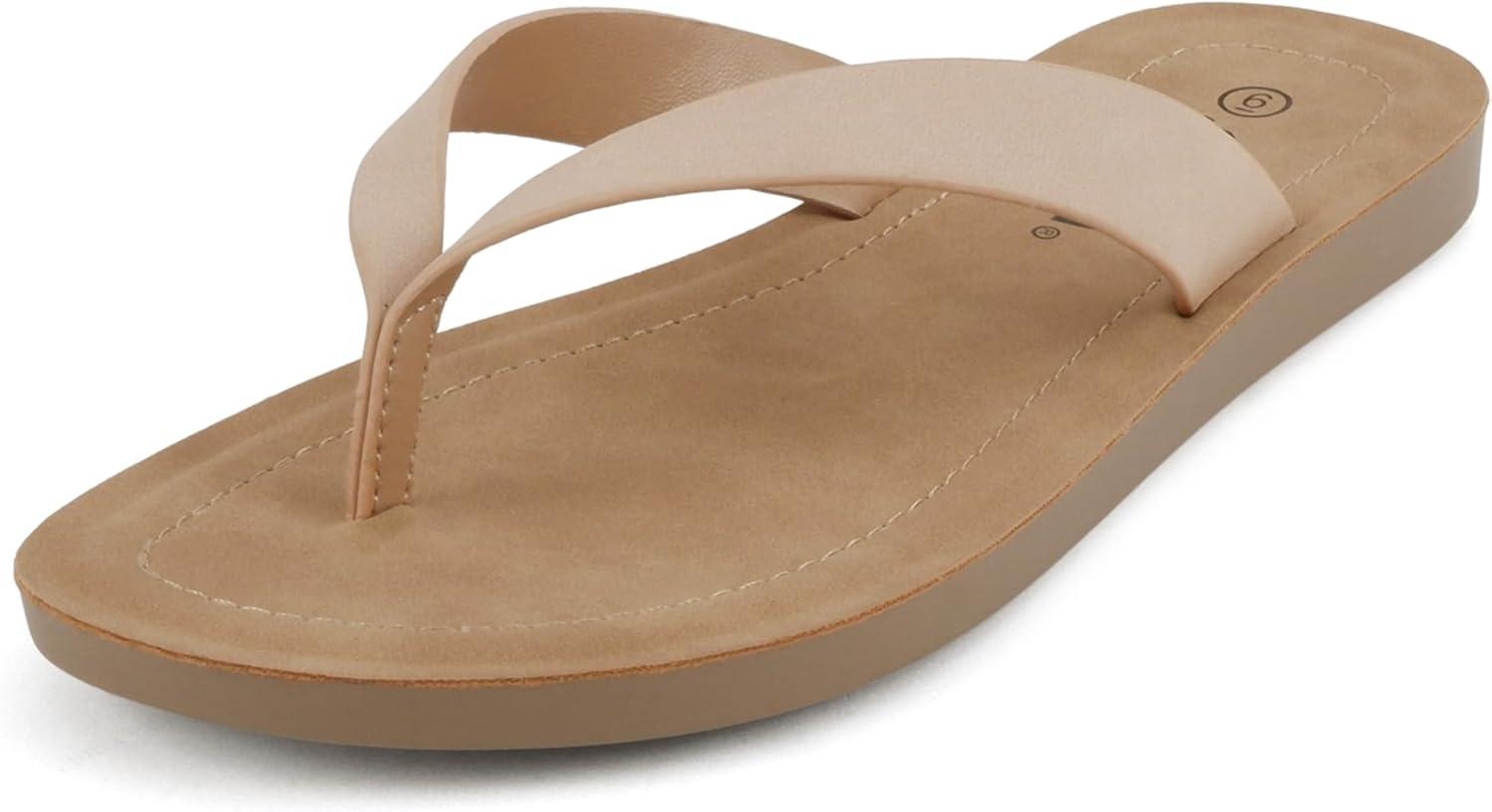 imageSoda Shoes Women Flip Flops Basic Plain Slippers Thongs Sandals Strap Casual Beach EllaSBlush Nubuck