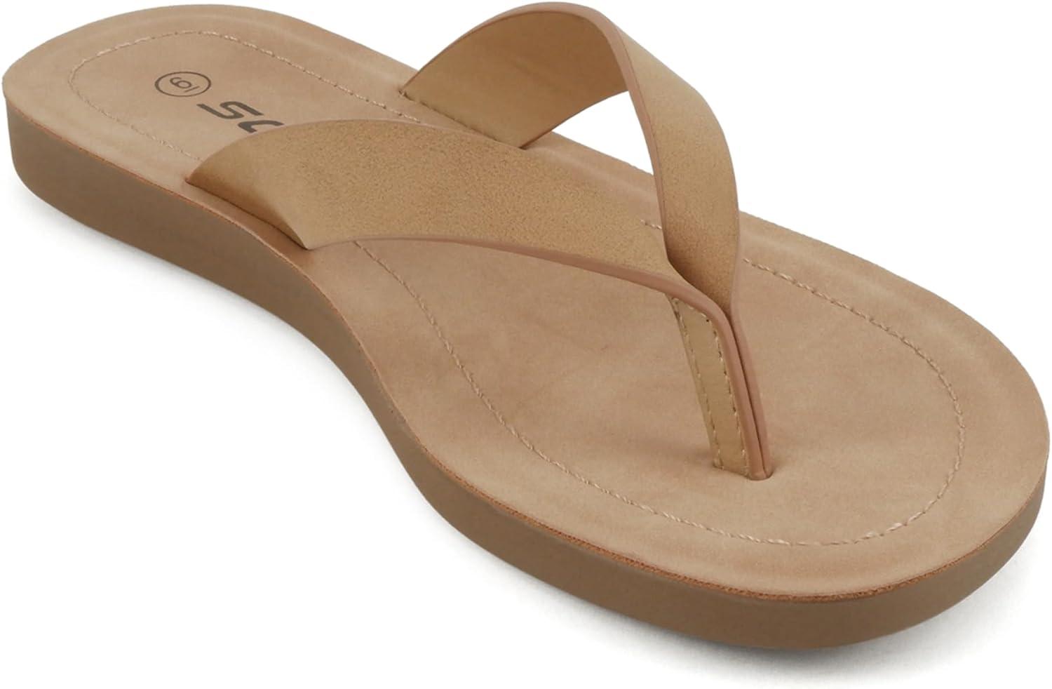 imageSoda Shoes Women Flip Flops Basic Plain Slippers Thongs Sandals Strap Casual Beach EllaSTan
