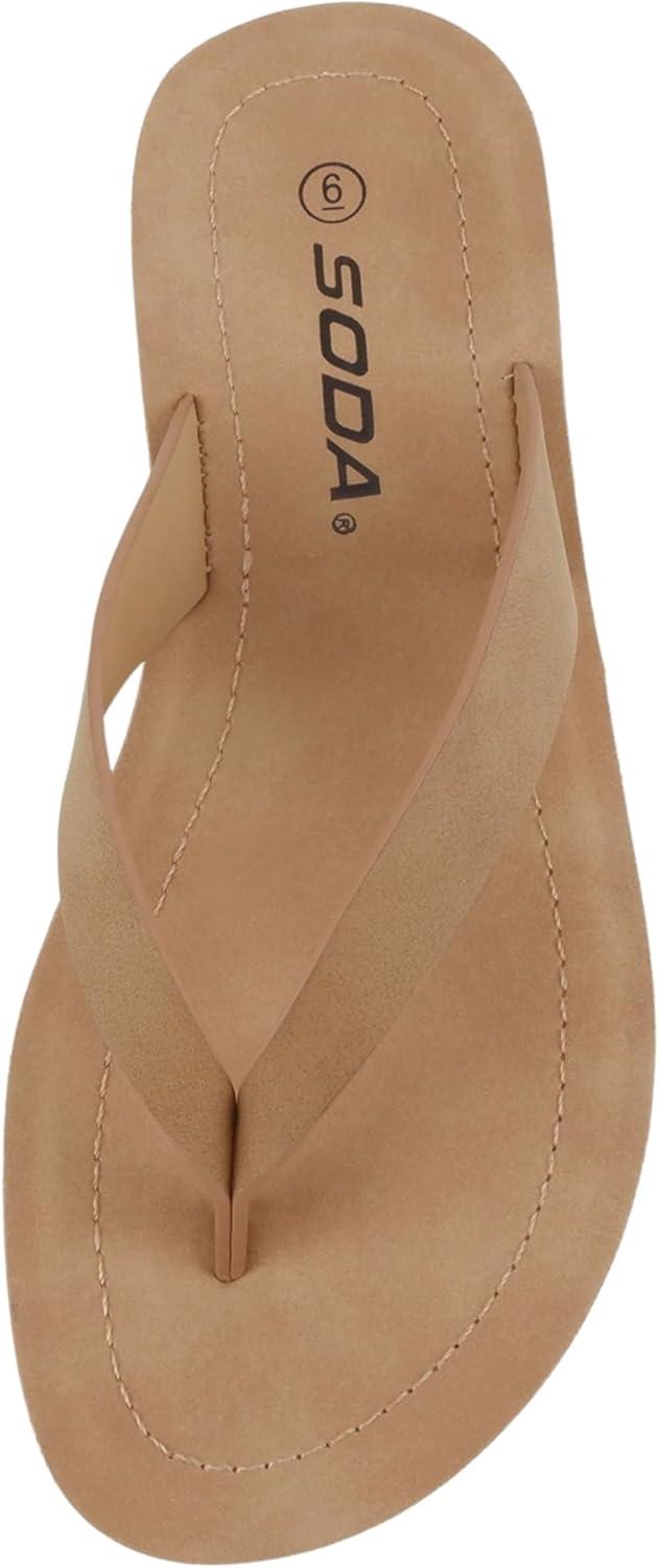 imageSoda Shoes Women Flip Flops Basic Plain Slippers Thongs Sandals Strap Casual Beach EllaSTan
