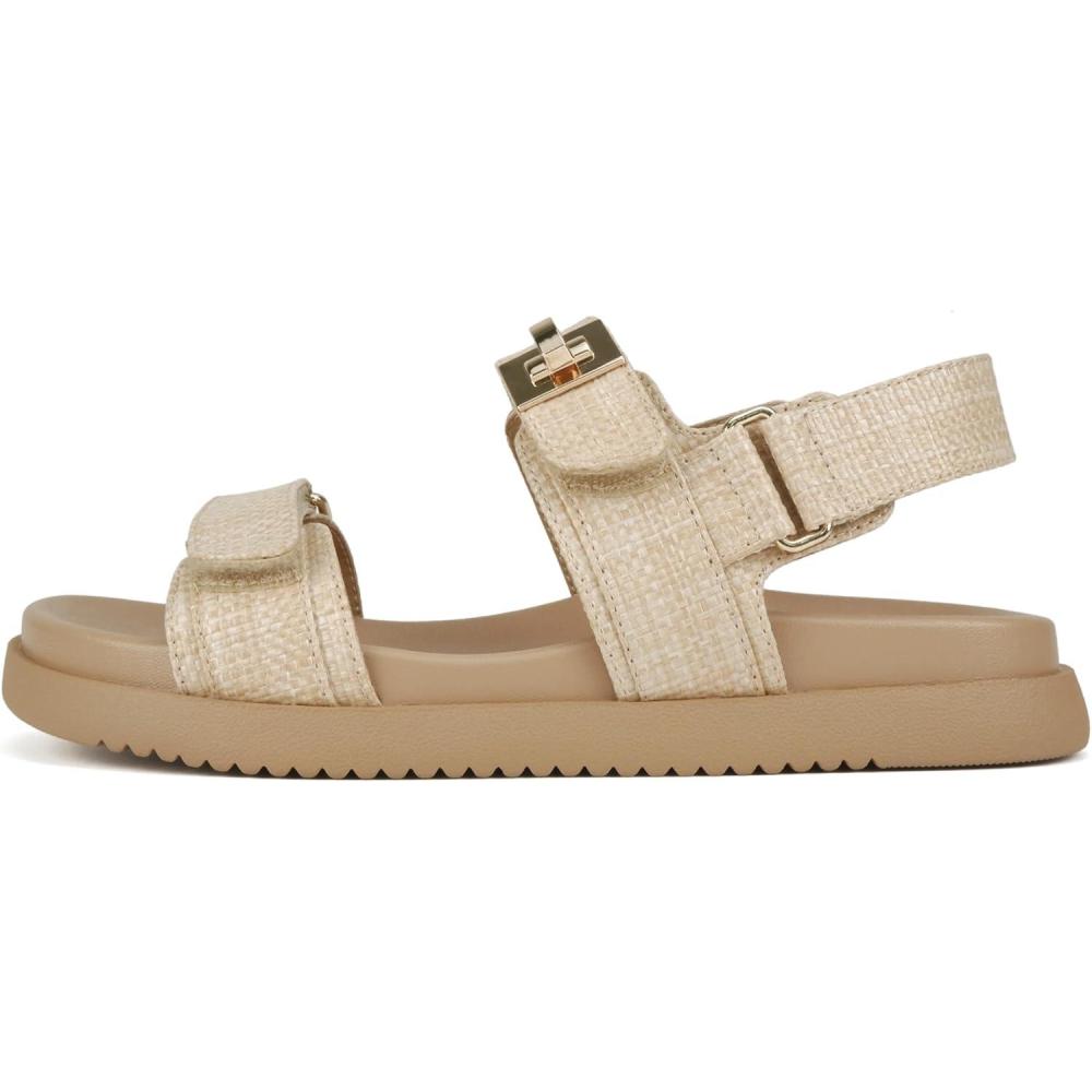 imageSoda Cobber  Women Round Toe Double Band Slingback Flat SandalRaffia
