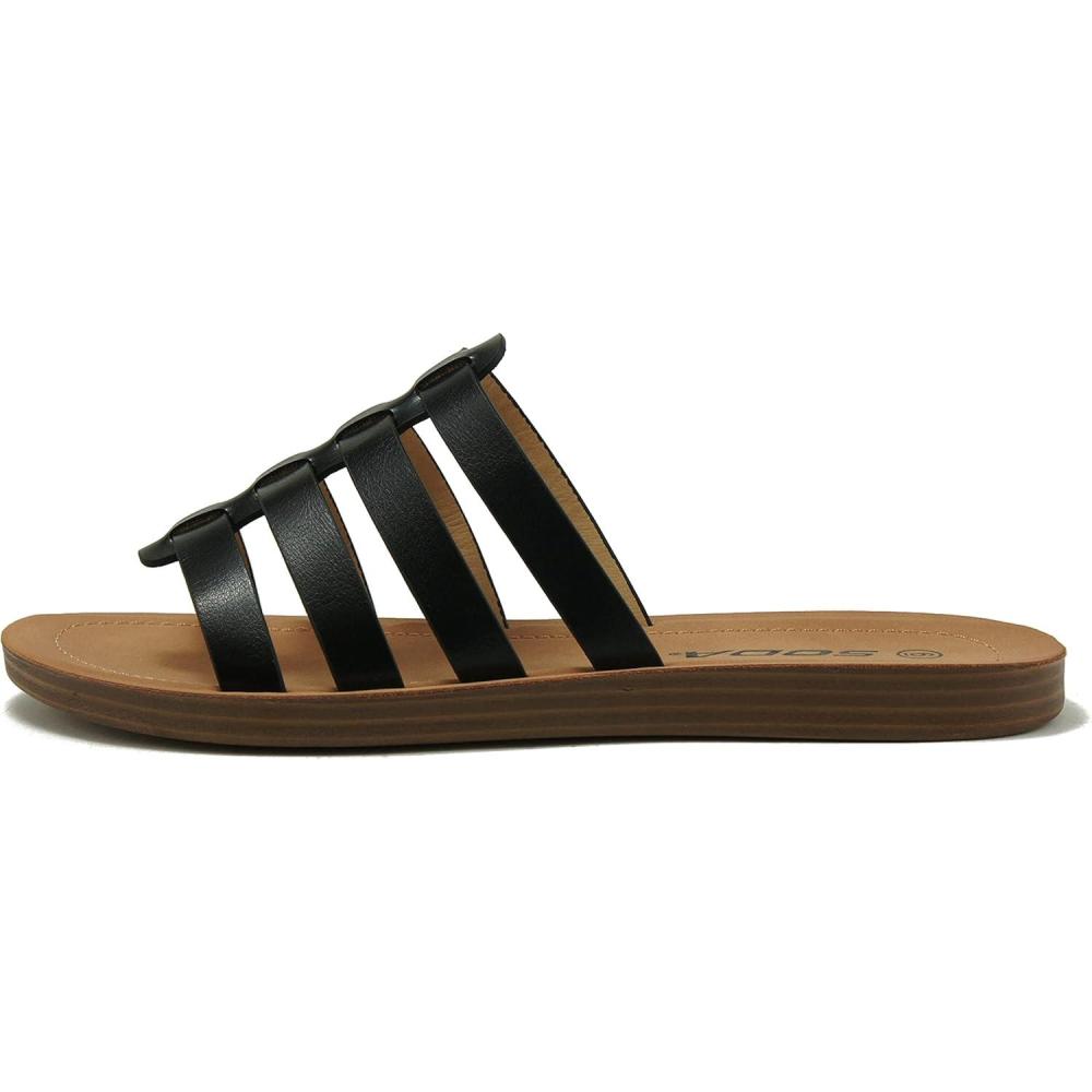 imageSoda RANKING  Women Fashion Comfortable Slide Slip On Flat Gladiator Fisherman Strap Fashion Sandals