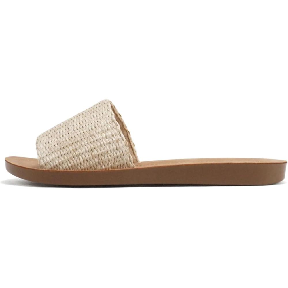 imageSoda Shoes EfronS Women Flip Flops Basic Plain Slippers Slip On Sandals Slides Casual Peep Toe BeachRaffia Nude