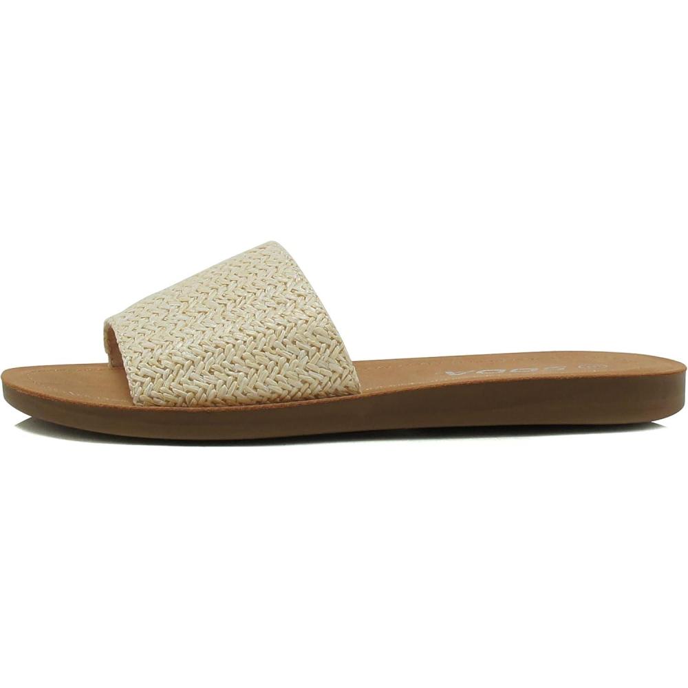 imageSoda Shoes EfronS Women Flip Flops Basic Plain Slippers Slip On Sandals Slides Casual Peep Toe BeachRaffia Nudee