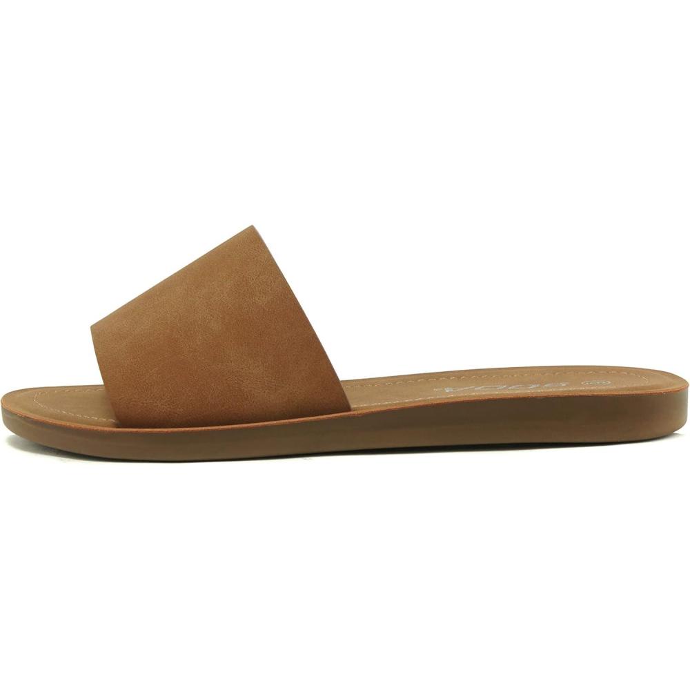 imageSoda Shoes EfronS Women Flip Flops Basic Plain Slippers Slip On Sandals Slides Casual Peep Toe BeachTane