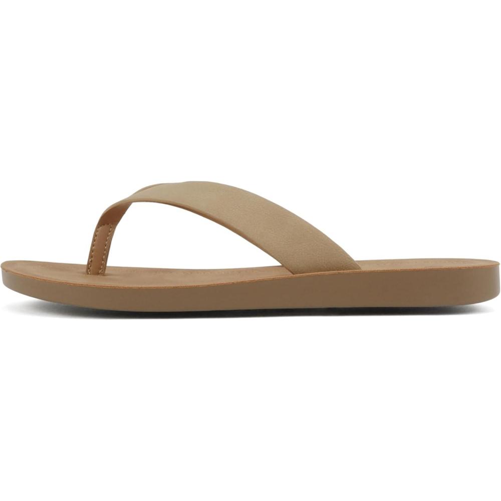 imageSoda Shoes Women Flip Flops Basic Plain Slippers Thongs Sandals Strap Casual Beach EllaSNatural Nubuck