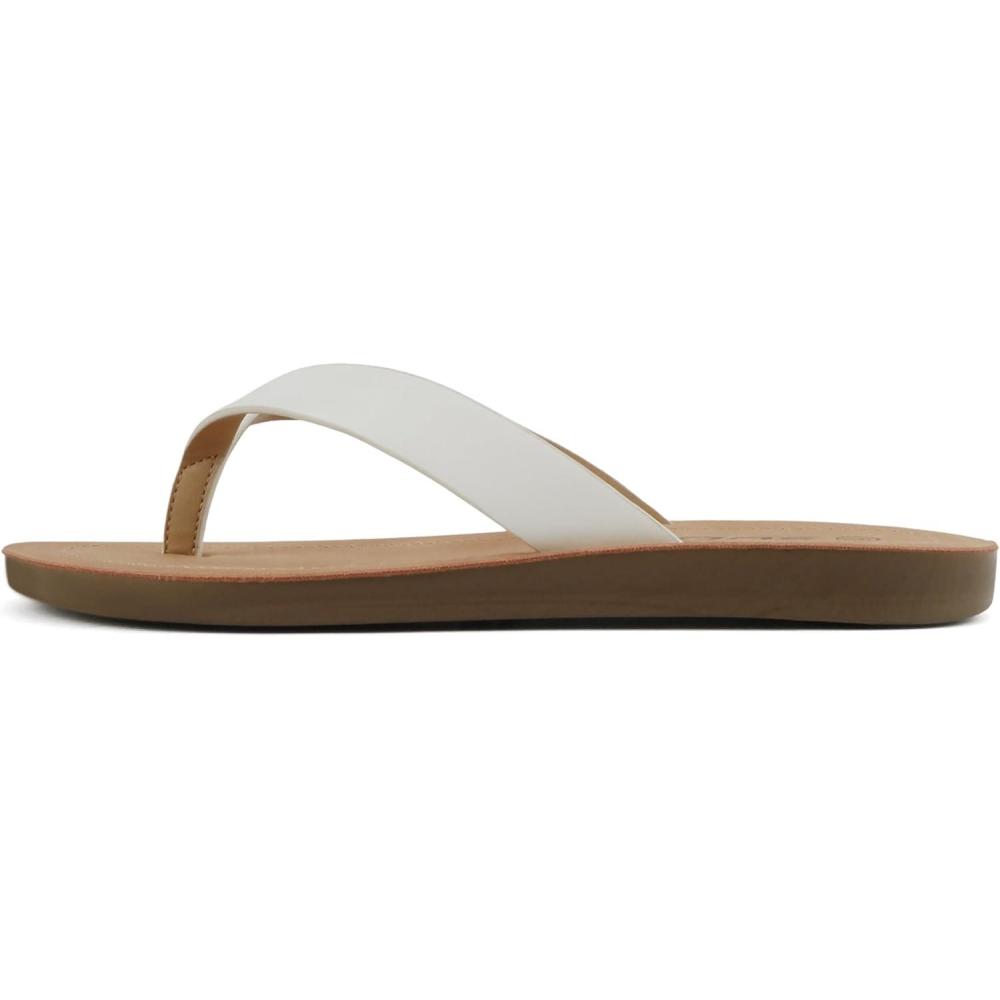 imageSoda Shoes Women Flip Flops Basic Plain Slippers Thongs Sandals Strap Casual Beach EllaSWhite