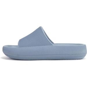 Soda “MARSHMALLOW” ~ Women Feather Recovery Slide Open Toe Lightweight Comfort Cushion Sandal(Blue Eva)