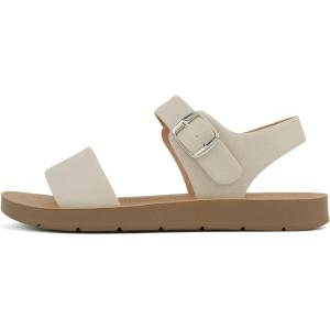 Soda PLENTY ~ Women’s Strappy Ankle Wrap Buckle Fashion Flat Sandals(Nude Pu)