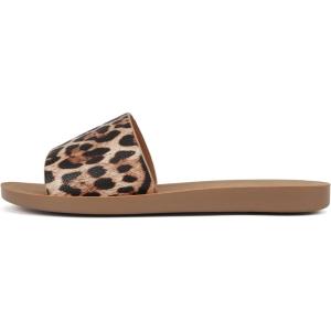 Soda Shoes Efron-S Women Flip Flops Basic Plain Slippers Slip On Sandals Slides Casual Peep Toe Beach(Leopard Pu)