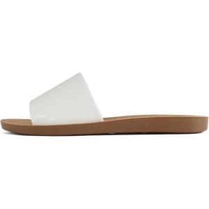 Soda Shoes Efron-S Women Flip Flops Basic Plain Slippers Slip On Sandals Slides Casual Peep Toe Beach(White Patent)