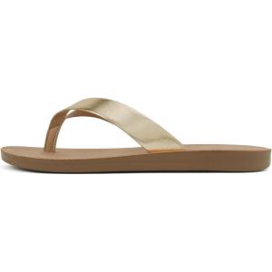Soda Shoes Women Flip Flops Basic Plain Slippers Thongs Sandals Strap Casual Beach Ella-S(Gold)