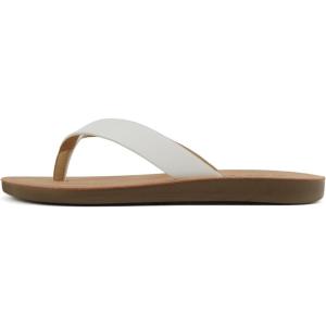 Soda Shoes Women Flip Flops Basic Plain Slippers Thongs Sandals Strap Casual Beach Ella-S(White)