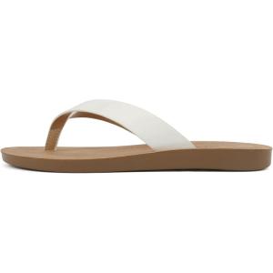 Soda Shoes Women Flip Flops Basic Plain Slippers Thongs Sandals Strap Casual Beach Ella-S(White Patent)