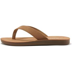 Soda ELLA-2 Kids/Children/Girls Casual Comfort Flip Flop Fashion Slide Flat Thong Sandals(Tan Nbpu)