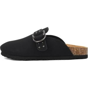 Soda Trisha ~ Women Buckle Strap Slip-On Flatform Mule(Blk Nb)