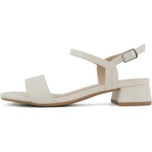 Soda “Episode” ~ Women Square Toe Ankle Strap Low Heeled Sandals(Bone Pu)