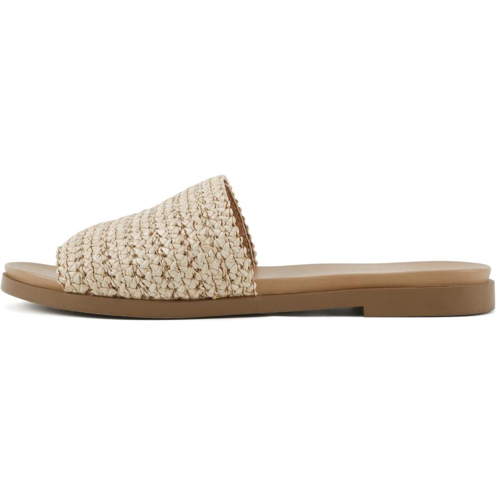 imageSoda Fate  Women Round Toe Single Band Raffia Slide SandalsRaffia