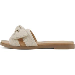 Soda Writer ~ Women Round Toe H-Band Bow Slide Sandals(Natural Linen)