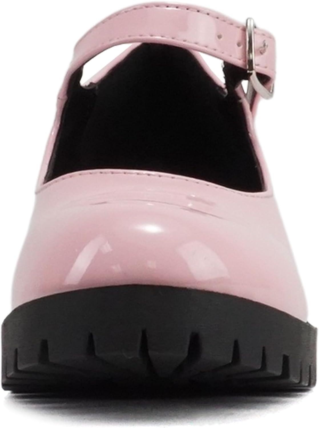 imageSoda Boxer2 KidsChildrenGirls Lug Sole Block Heel Mary Jane with Adjustable StrapPink Patent