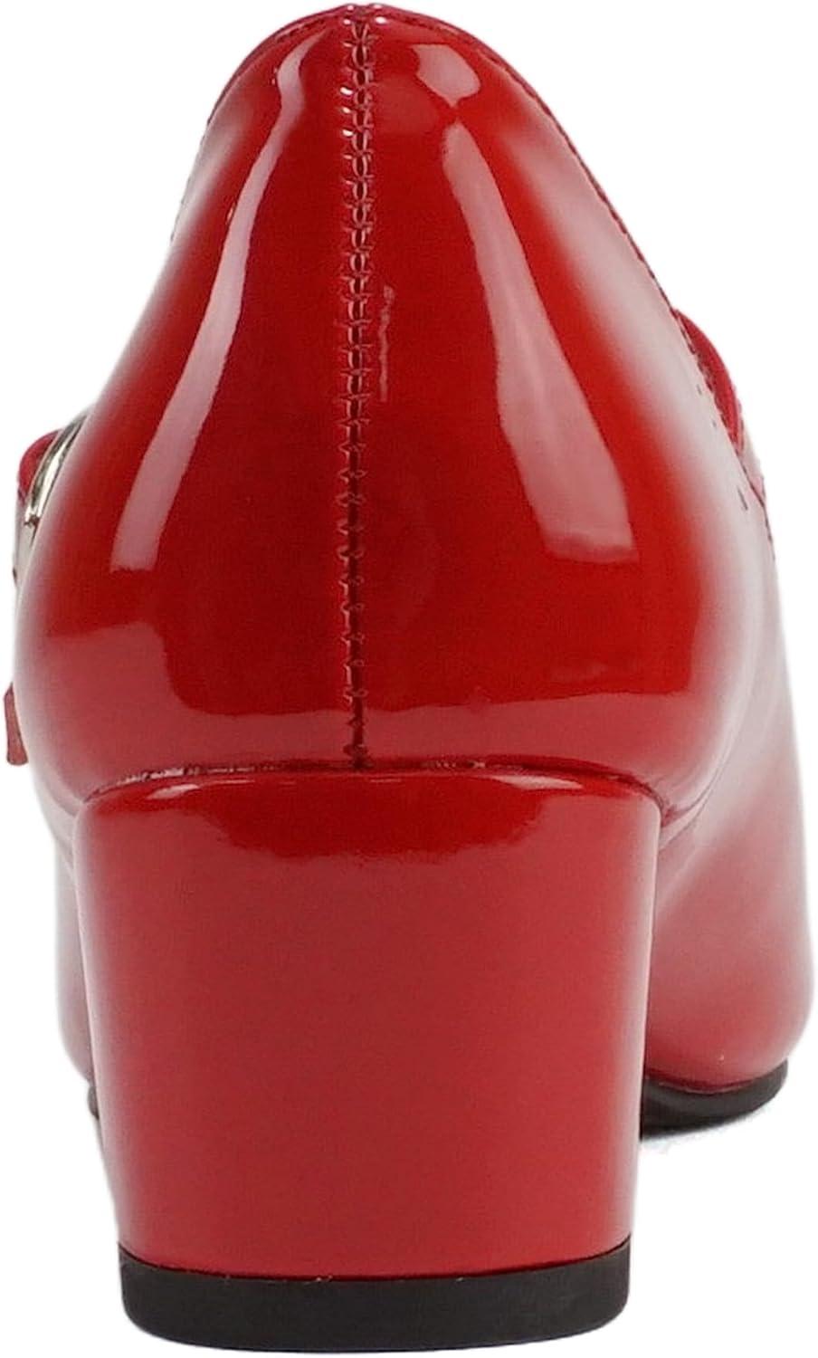 imageSoda Pela2  Little KidsChildrenGirls Closed Round Toe Mary Jane Ankle Strap Low Block Heel Pump Shoe