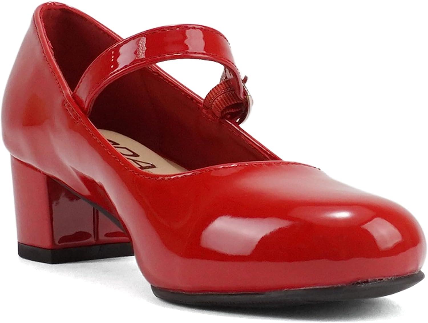 imageSoda Pela2  Little KidsChildrenGirls Closed Round Toe Mary Jane Ankle Strap Low Block Heel Pump Shoe