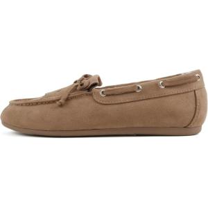 Soda Bowen ~ Women Round Toe Fleece-Lined Tassel Flat Shoe(Dark Tan Suede)