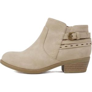 Soda “BOYET-2” ~ Little Kids/Children/Girls Round Toe Elastic Gore Multi Back Strap Low Stack Heel Ankle Bootie with Side Zipper