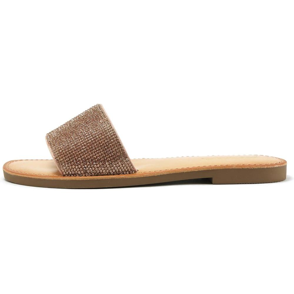 imageSoda JUSTICE  Women Casual Rhinestones Crystal Jewel Comfort Flip Flop Fashion Slide Flat SandalsPenny