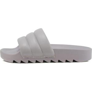 Soda BETWEEN ~ Women Flat Open Toe Single Plush Wide Strap With Fashion Footbed Slide Sandal(Lilac Pu)