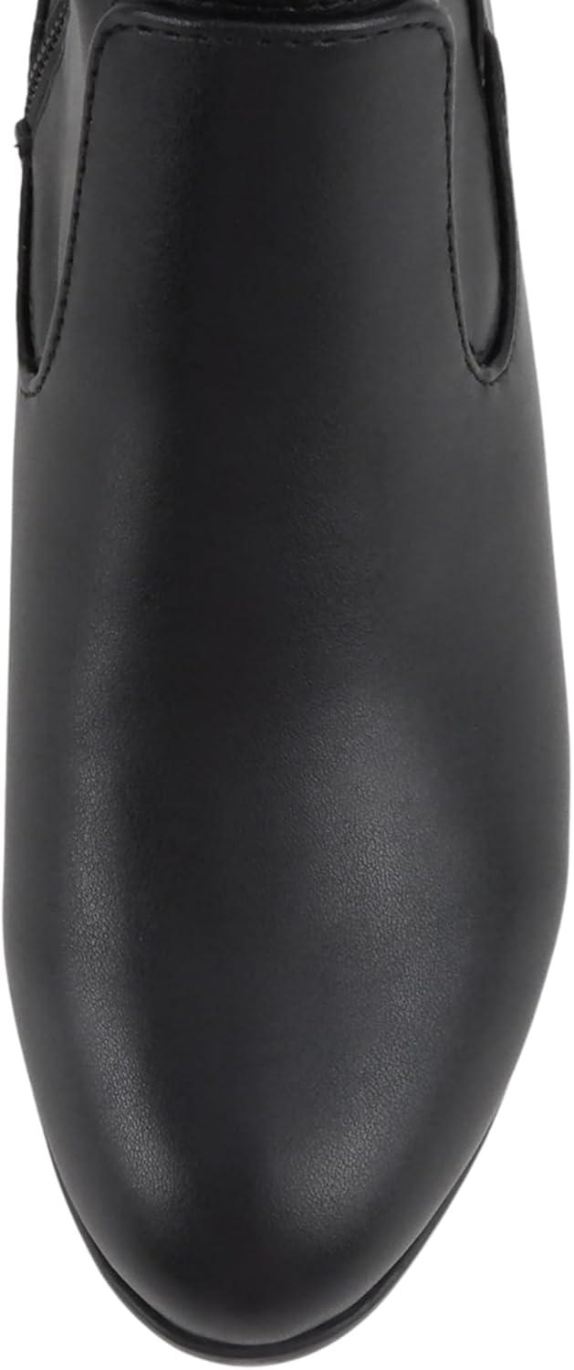 imageSoda Luna Women Round Toe Drawstring Low Heel Over the Knee BootsBlack Pu