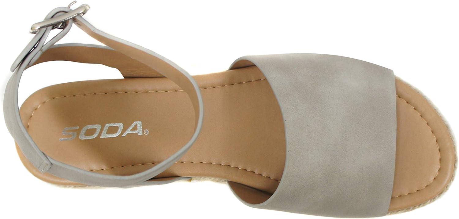 imageSoda Little KidsChildrenGirls TopicIIS Espadrille Flatform Wedge Open Toe SandalsGrey