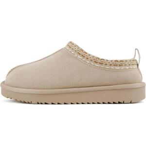 Soda “Ahead” ~ Women Round Toe Flatform Lug Sole Sherpa-lined Booties(Beige Imitation Suede)