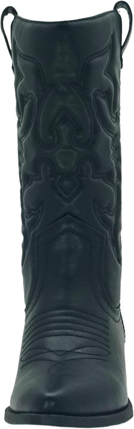 image:imageWomens Reno Picotee Western Cowboy Pointed Toe Pull On Tabs BootsBlack