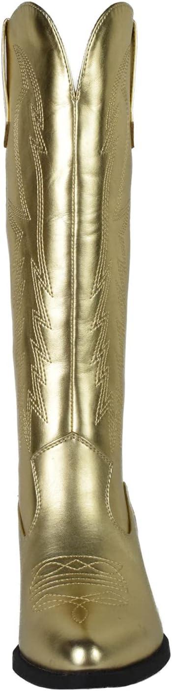 image:imageWomens Reno Picotee Western Cowboy Pointed Toe Pull On Tabs BootsGoldc