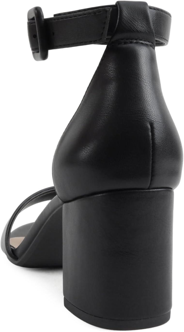 image:imageSoda Rosa Women Round Toe High Heel Sandal with Ankle StrapBlack Pu