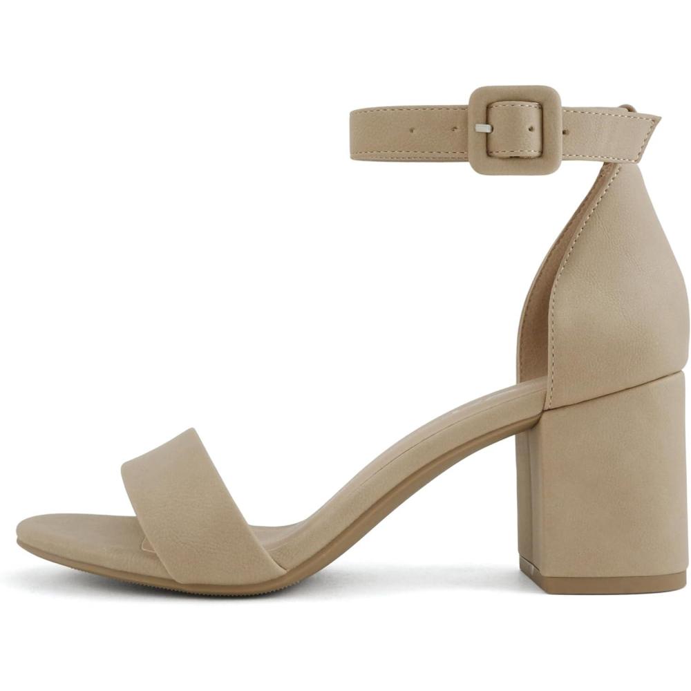 image:imageSoda Rosa Women Round Toe High Heel Sandal with Ankle StrapNature Pu
