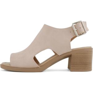 Soda Lovely ~ Women Peep Toe Slingback Low Heel Sandal(B-blush Nubuck)