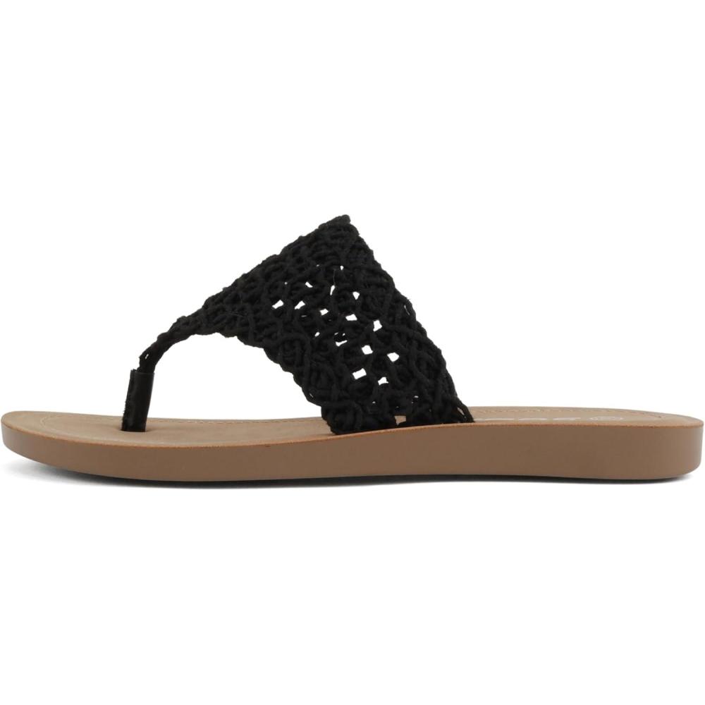 image:imageSoda Lookin  Women Round Toe Woven Upper FlipFlop SandalsBlack Woven