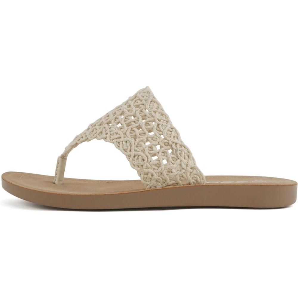 image:imageSoda Lookin Women Round Toe Woven Upper FlipFlop SandalsBone Woven