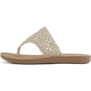 Soda Lookin ~ Women Round Toe Woven Upper Flip-Flop Sandals(Bone Woven)