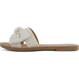 Soda Road ~ Women Round Toe H-Band Slide Sandal with Bow(Bone Linen)