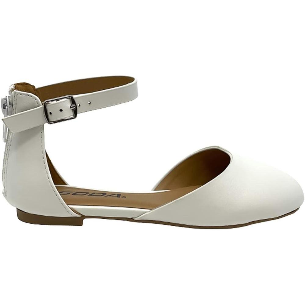 image:imageSoda ChildrensKidBig Kid Girls Ballerina Flat Shoes Missy 2 White 1