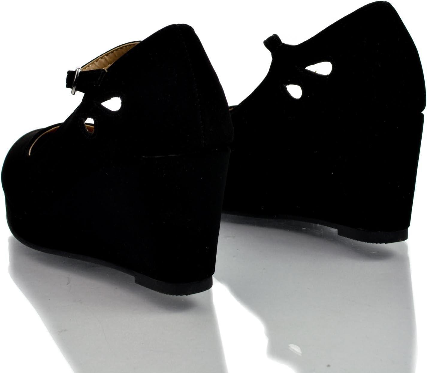image:imageSODA Girls Closed Toe Mary Jane Platform Wedge SandalBlack