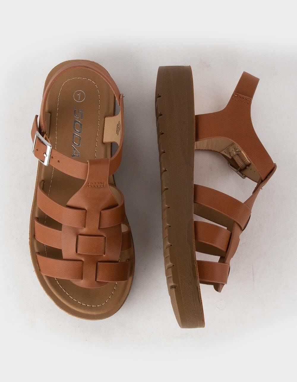 image:imageSoda Woven Band Girls Sandals KIDSCHILDRENGIRLSCognac
